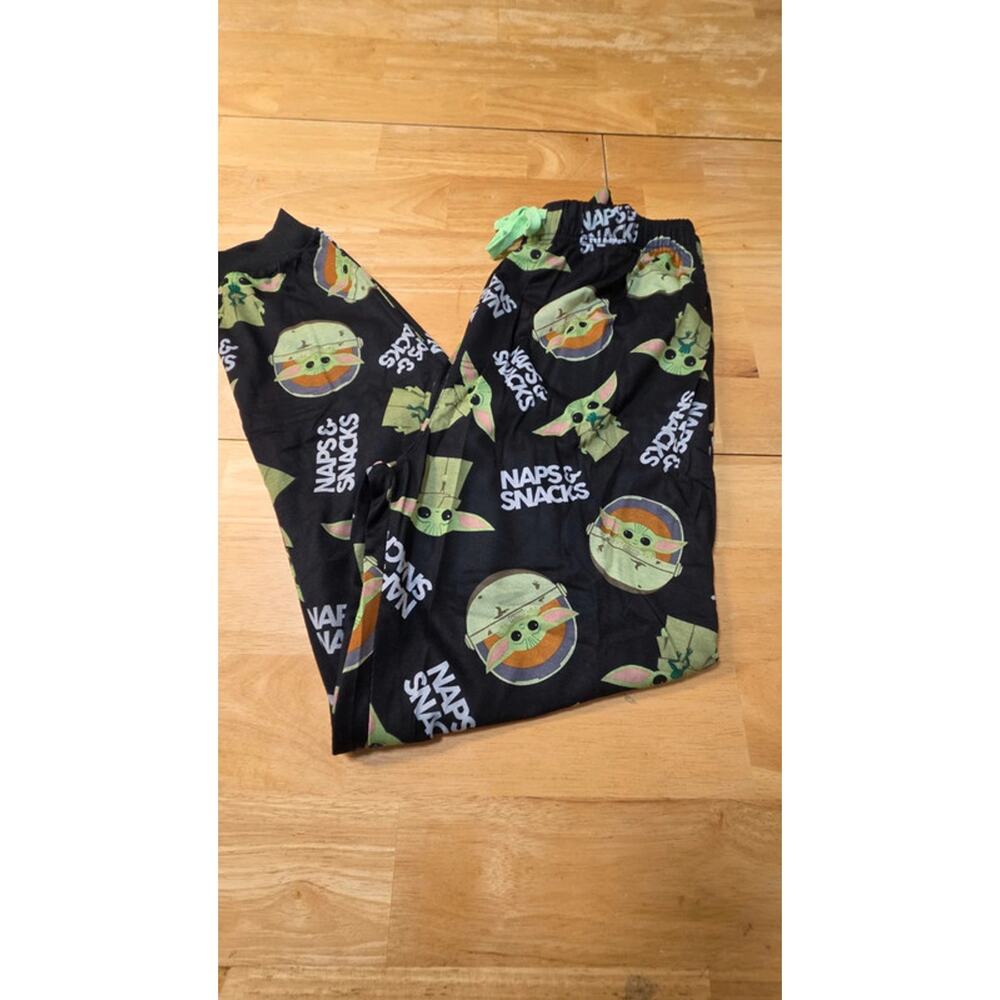 Star Wars Large Grogu Baby Yoda Pajama Pants Naps & Snacks Lounge Nwot Bottoms - Picture 4 of 6